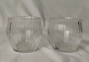 2 Clear Glass Votive Candle Holder 2.5" Tall
